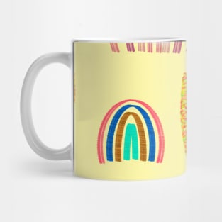 Boho Rainbows canary yellow Mug